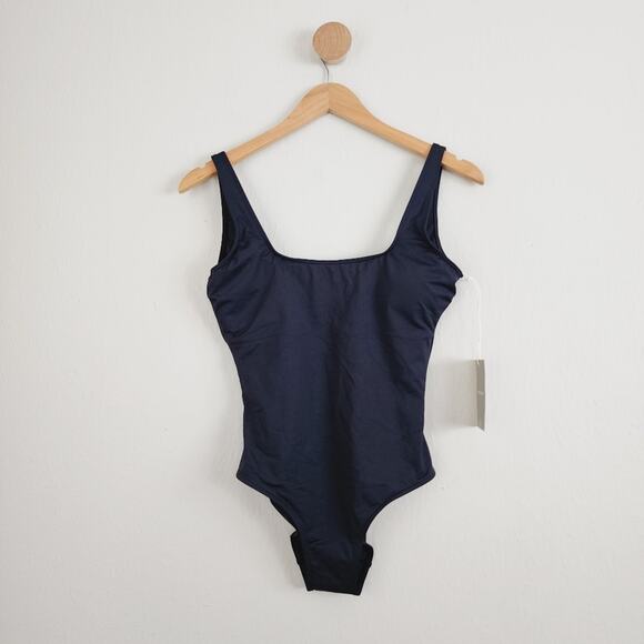 NWT Everlane Small S Black Square Neck One Piece Swimsuit Bathing Suit - Picture 3 of 9